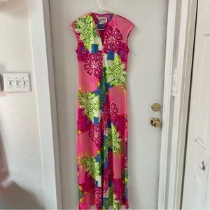 Vintage 60s 70’s Collector’s Items ANNE FOGARTY Bright Summer Maxi Dress Size 10